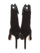 Aquazzura Velvet Crystal Embellishments Lace-Up Boots
