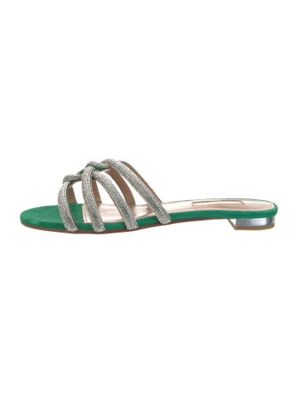 Aquazzura Suede Patterned Slides