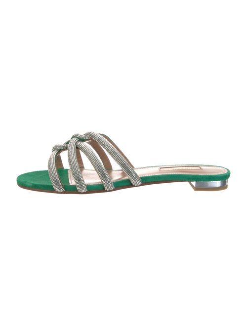 Aquazzura Suede Patterned Slides