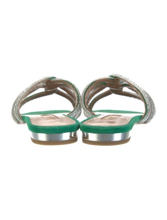 Aquazzura Suede Patterned Slides