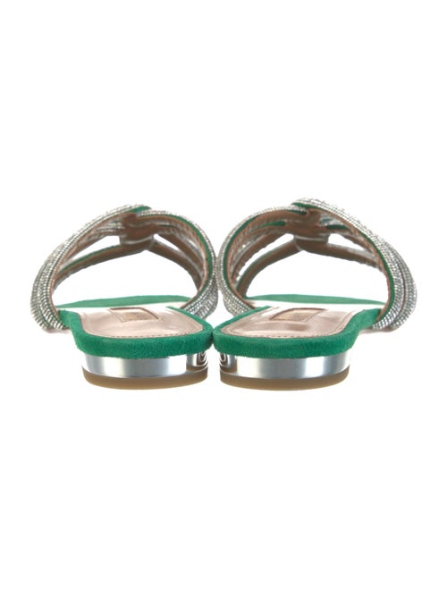 Aquazzura Suede Patterned Slides