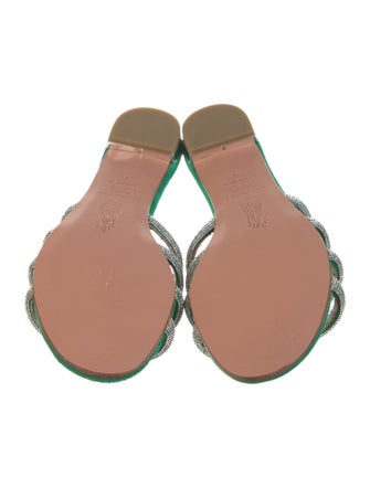 Aquazzura Suede Patterned Slides