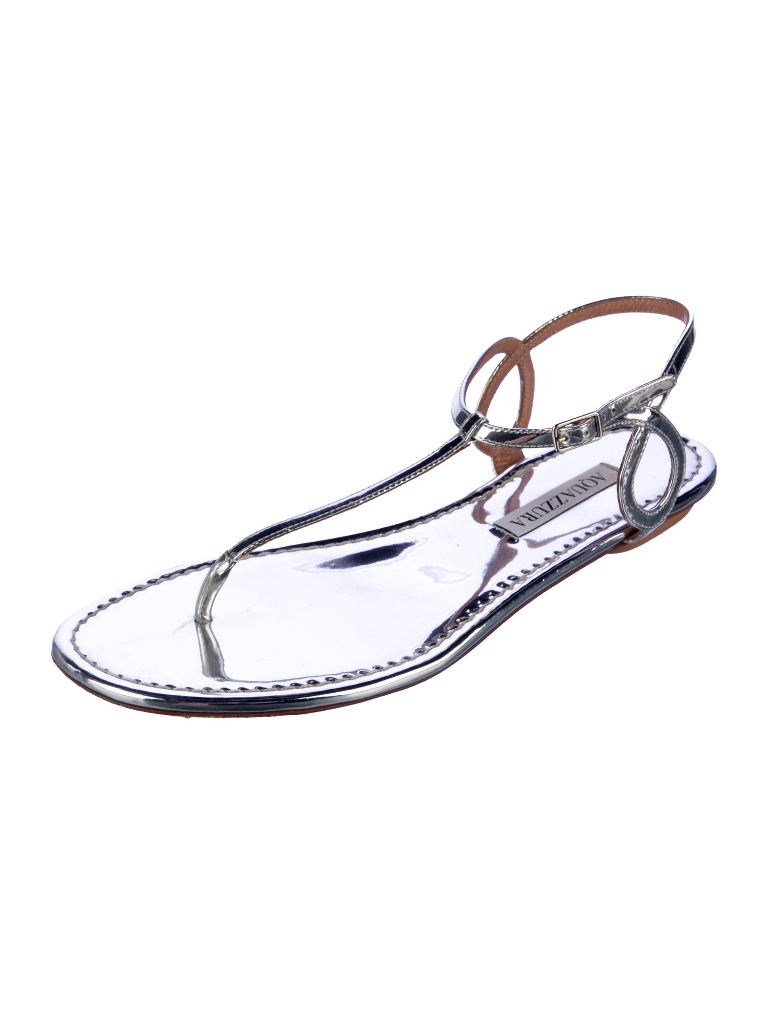 Aquazzura Leather T-Strap Sandals