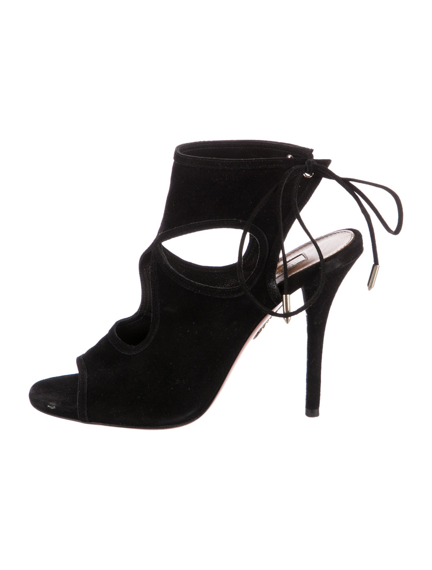 Aquazzura Suede Cutout Accent Sandals