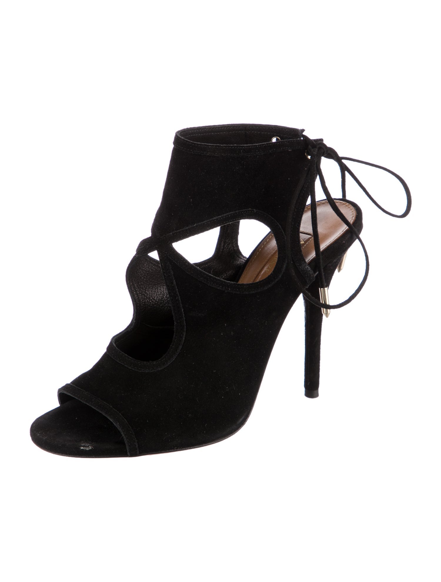 Aquazzura Suede Cutout Accent Sandals