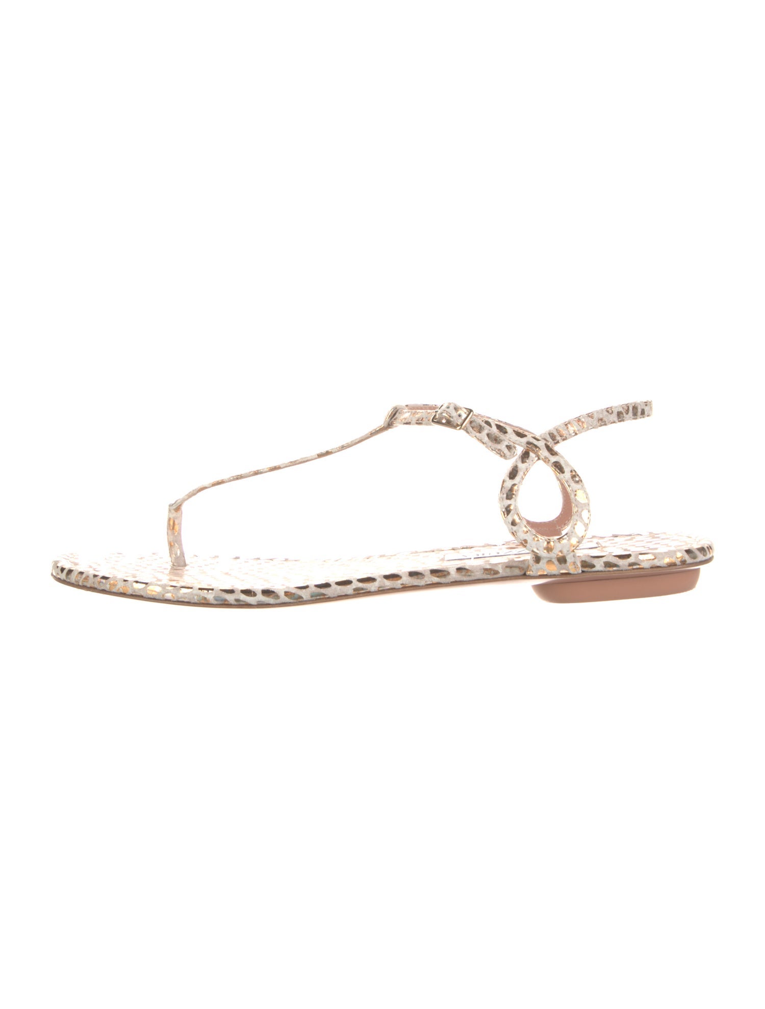 Aquazzura Leather T-Strap Sandals