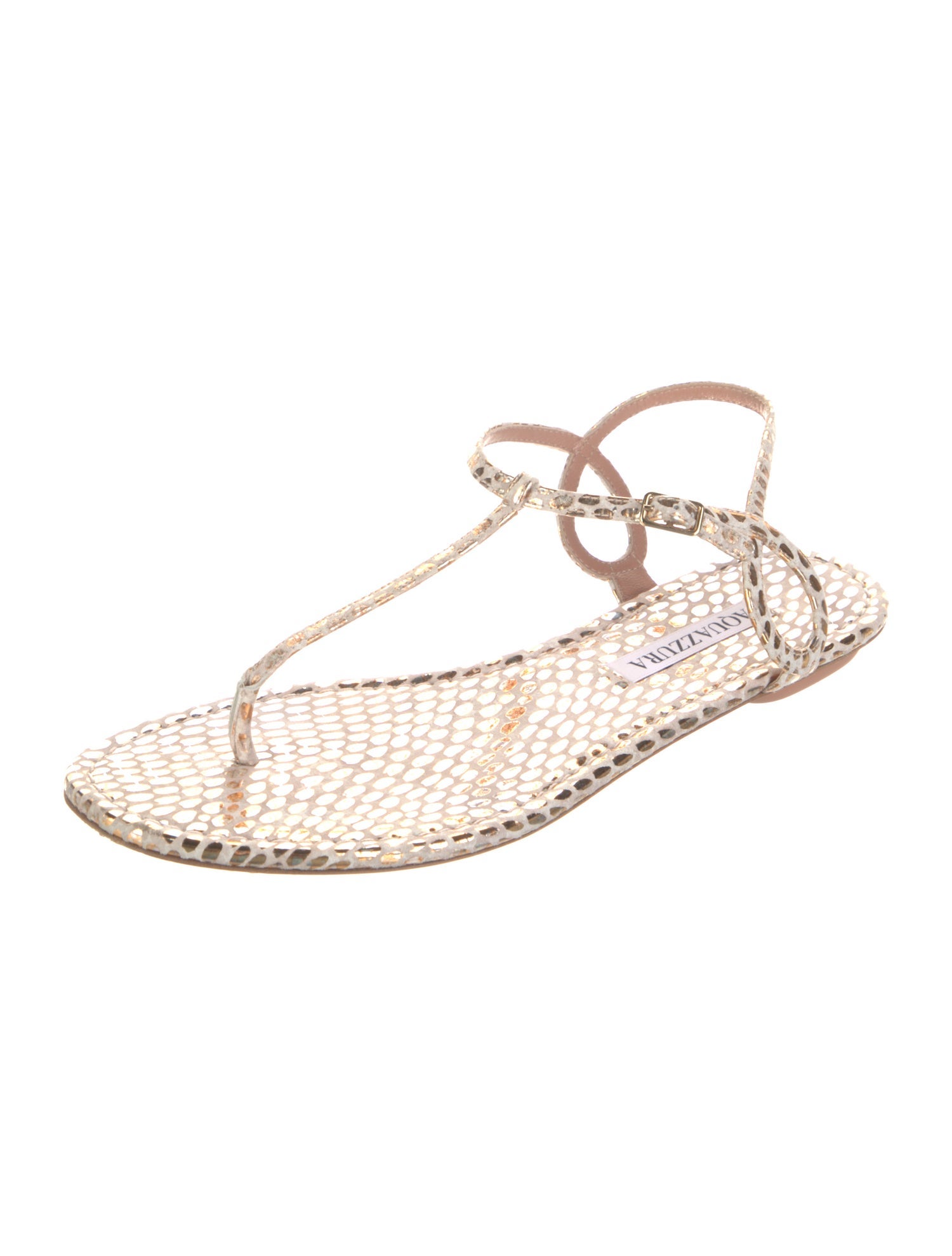Aquazzura Leather T-Strap Sandals