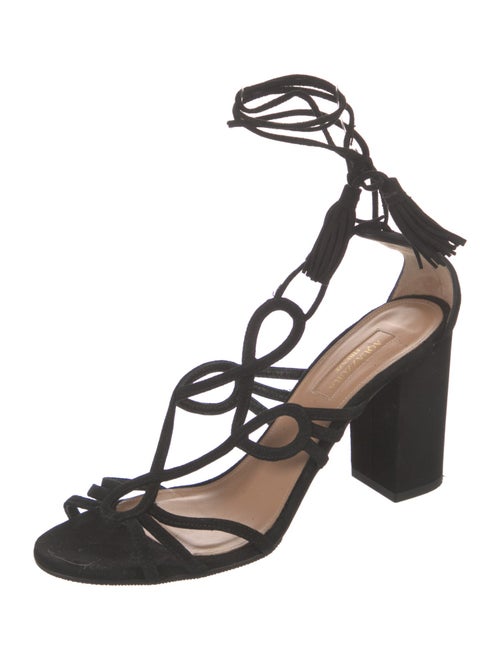 Aquazzura Suede Tassel Accents Gladiator Sandals