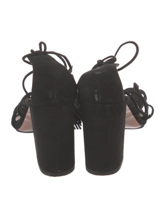 Aquazzura Suede Tassel Accents Gladiator Sandals