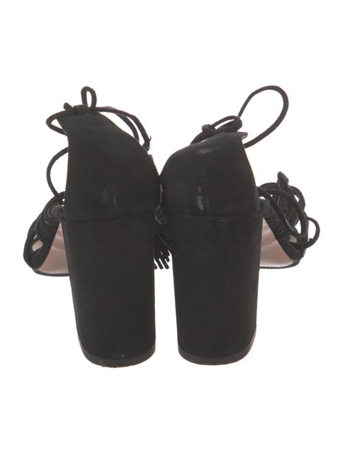 Aquazzura Suede Tassel Accents Gladiator Sandals