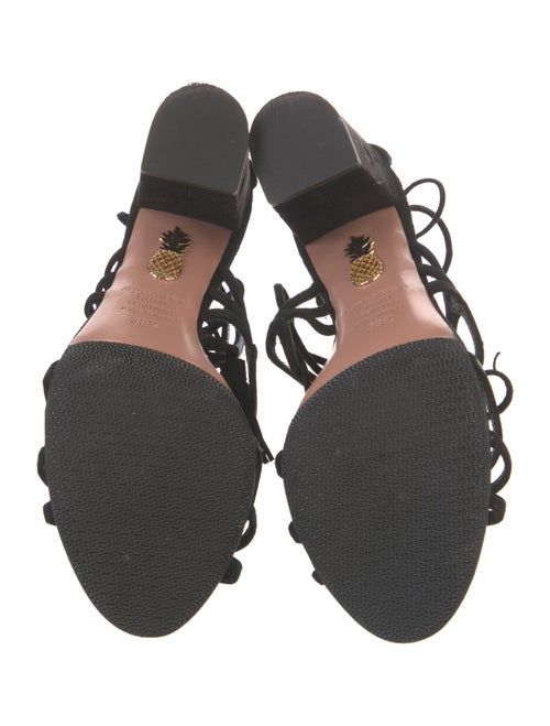 Aquazzura Suede Tassel Accents Gladiator Sandals