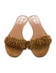 Aquazzura Suede Fringe Trim Accent Slides