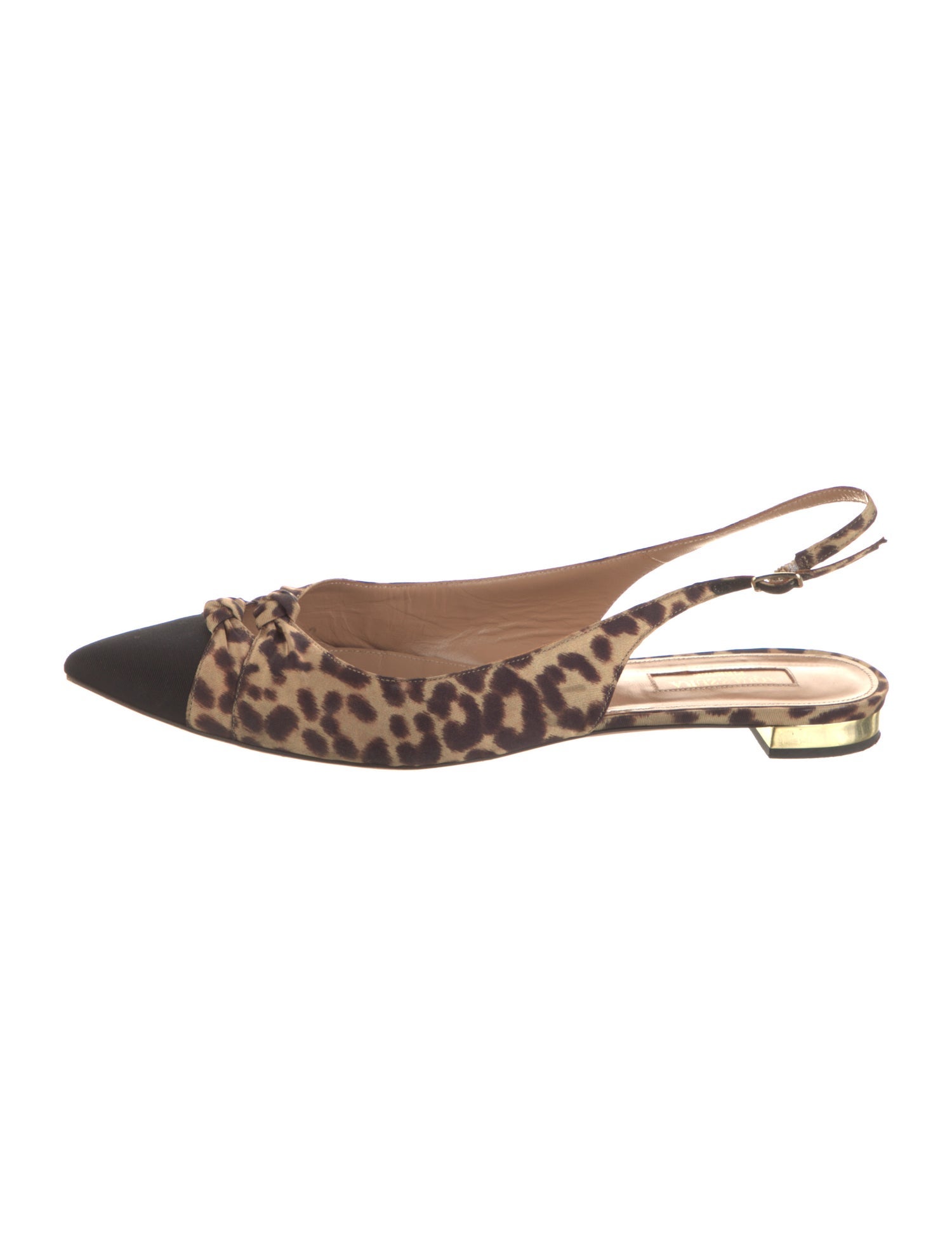 Aquazzura Animal Print Slingback Flats