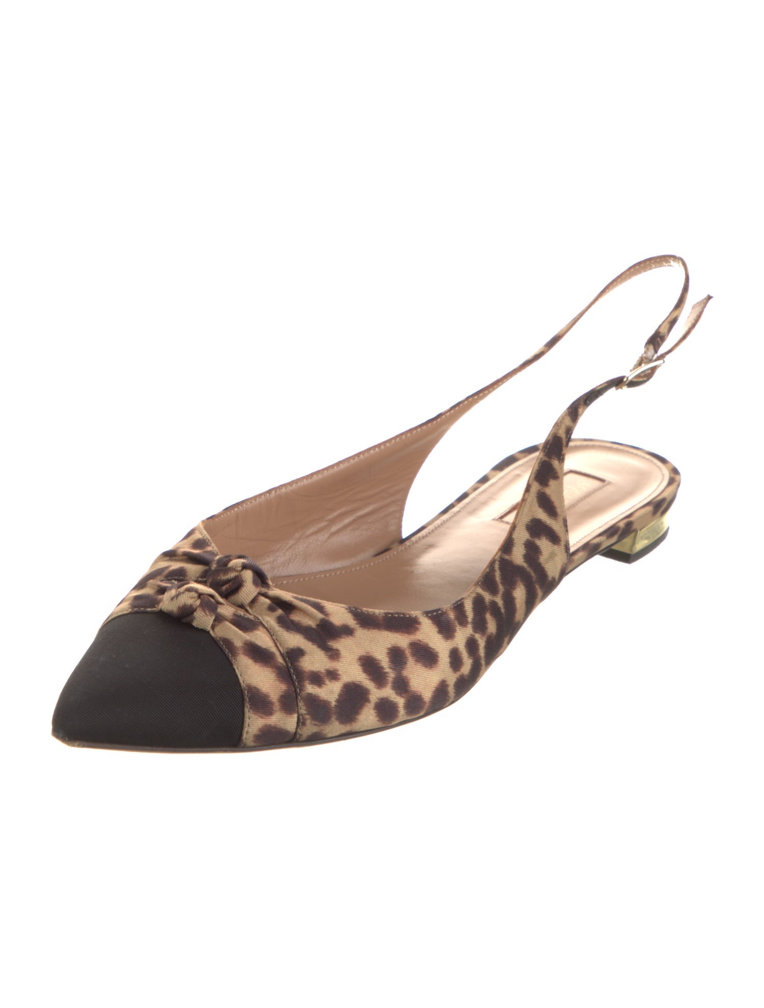 Aquazzura Animal Print Slingback Flats