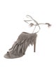 Aquazzura Suede Tassel Accents Mules