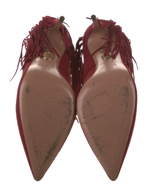 Aquazzura Suede Bow Accents Pumps