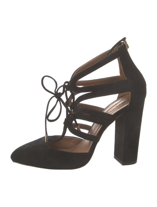 Aquazzura Suede T-Strap Pumps