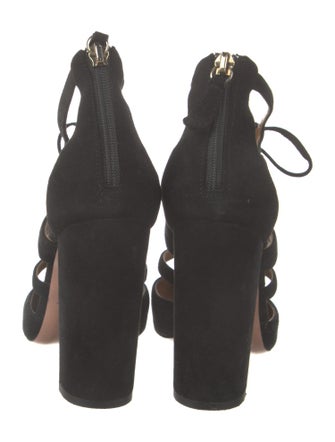 Aquazzura Suede T-Strap Pumps