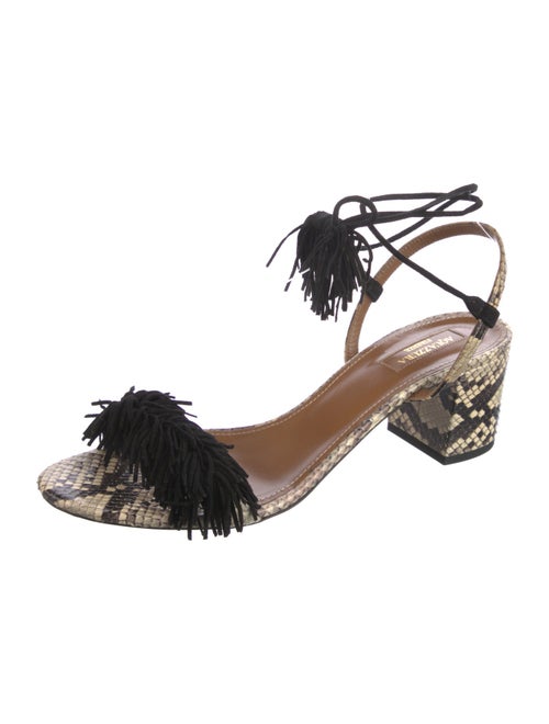 Aquazzura Leather Animal Print Sandals