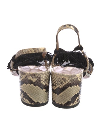 Aquazzura Leather Animal Print Sandals