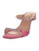 Aquazzura Satin Crystal Embellishments Slides