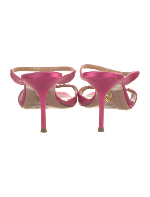 Aquazzura Satin Crystal Embellishments Slides