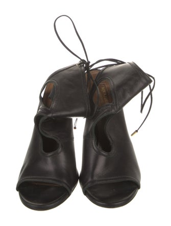 Aquazzura Leather Cutout Accent Sandals