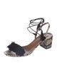 Aquazzura Embossed Leather Animal Print Sandals
