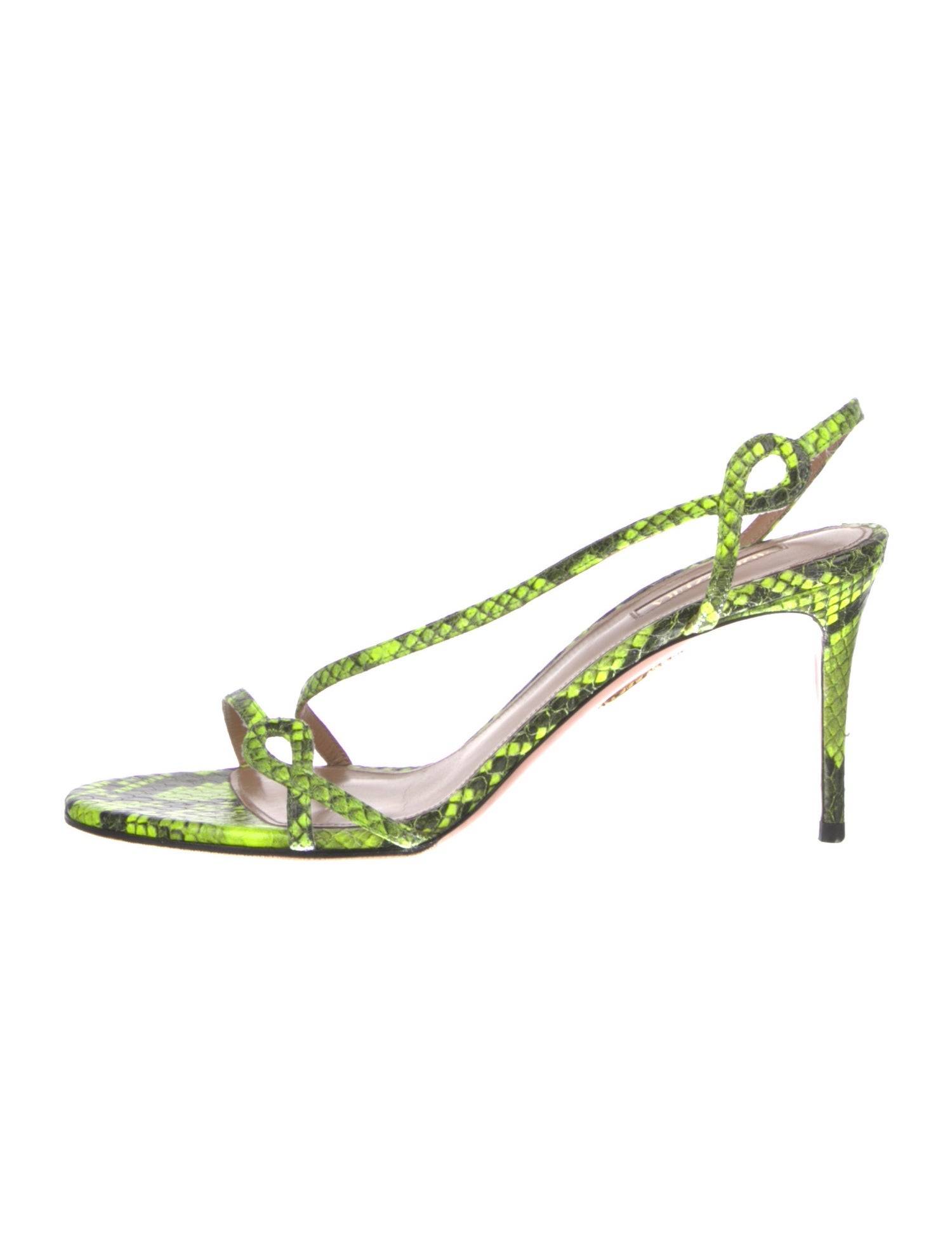 Aquazzura Snakeskin Animal Print Slingback Sandals