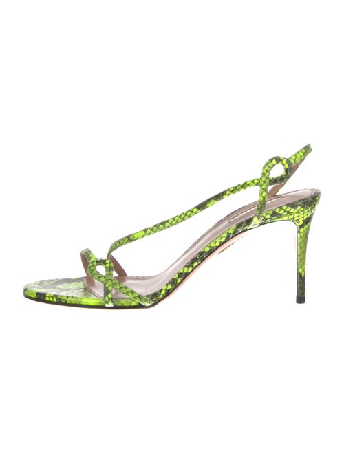 Aquazzura Snakeskin Animal Print Slingback Sandals