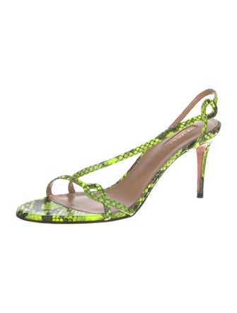 Aquazzura Snakeskin Animal Print Slingback Sandals