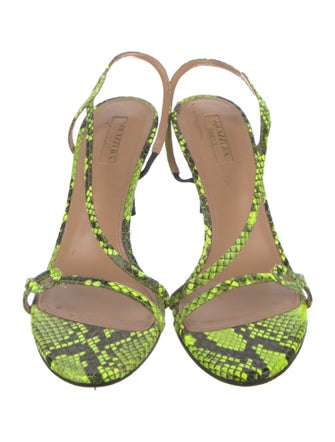 Aquazzura Snakeskin Animal Print Slingback Sandals