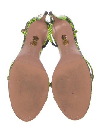 Aquazzura Snakeskin Animal Print Slingback Sandals