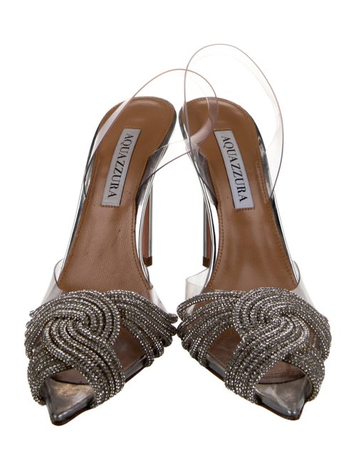 Aquazzura PVC Crystal Embellishments Slingback Pumps