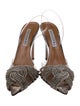 Aquazzura PVC Crystal Embellishments Slingback Pumps