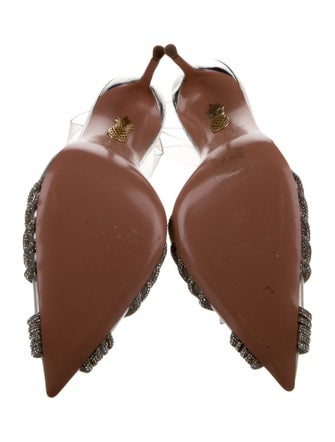 Aquazzura PVC Crystal Embellishments Slingback Pumps