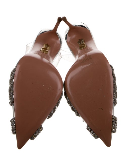 Aquazzura PVC Crystal Embellishments Slingback Pumps