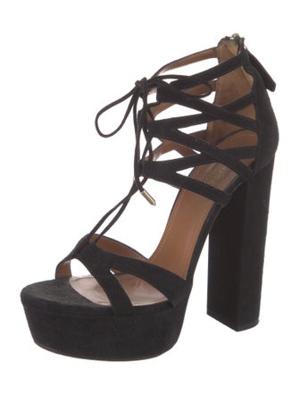 Aquazzura Suede Cutout Accent Sandals
