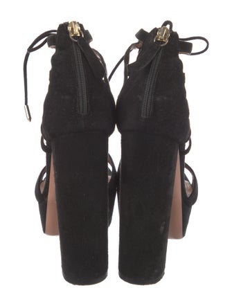 Aquazzura Suede Cutout Accent Sandals