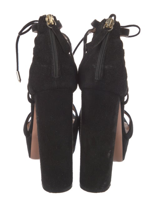 Aquazzura Suede Cutout Accent Sandals