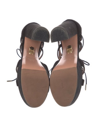 Aquazzura Suede Cutout Accent Sandals