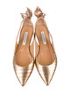 Aquazzura Leather Animal Print Slingback Flats