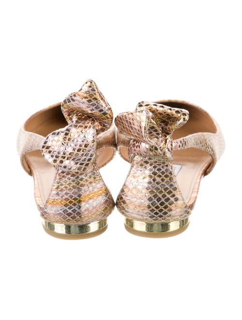 Aquazzura Leather Animal Print Slingback Flats