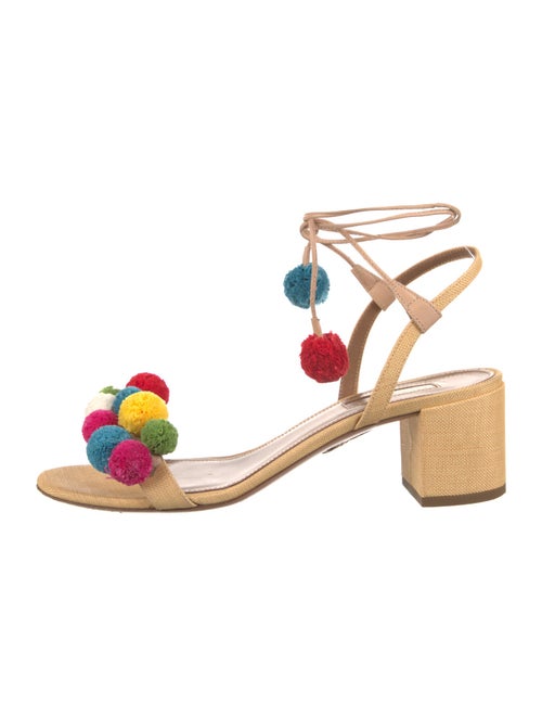 Aquazzura Canvas Colorblock Pattern Sandals