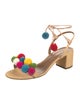 Aquazzura Canvas Colorblock Pattern Sandals