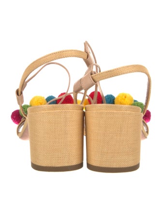 Aquazzura Canvas Colorblock Pattern Sandals