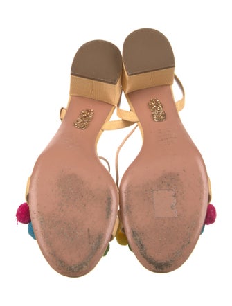 Aquazzura Canvas Colorblock Pattern Sandals