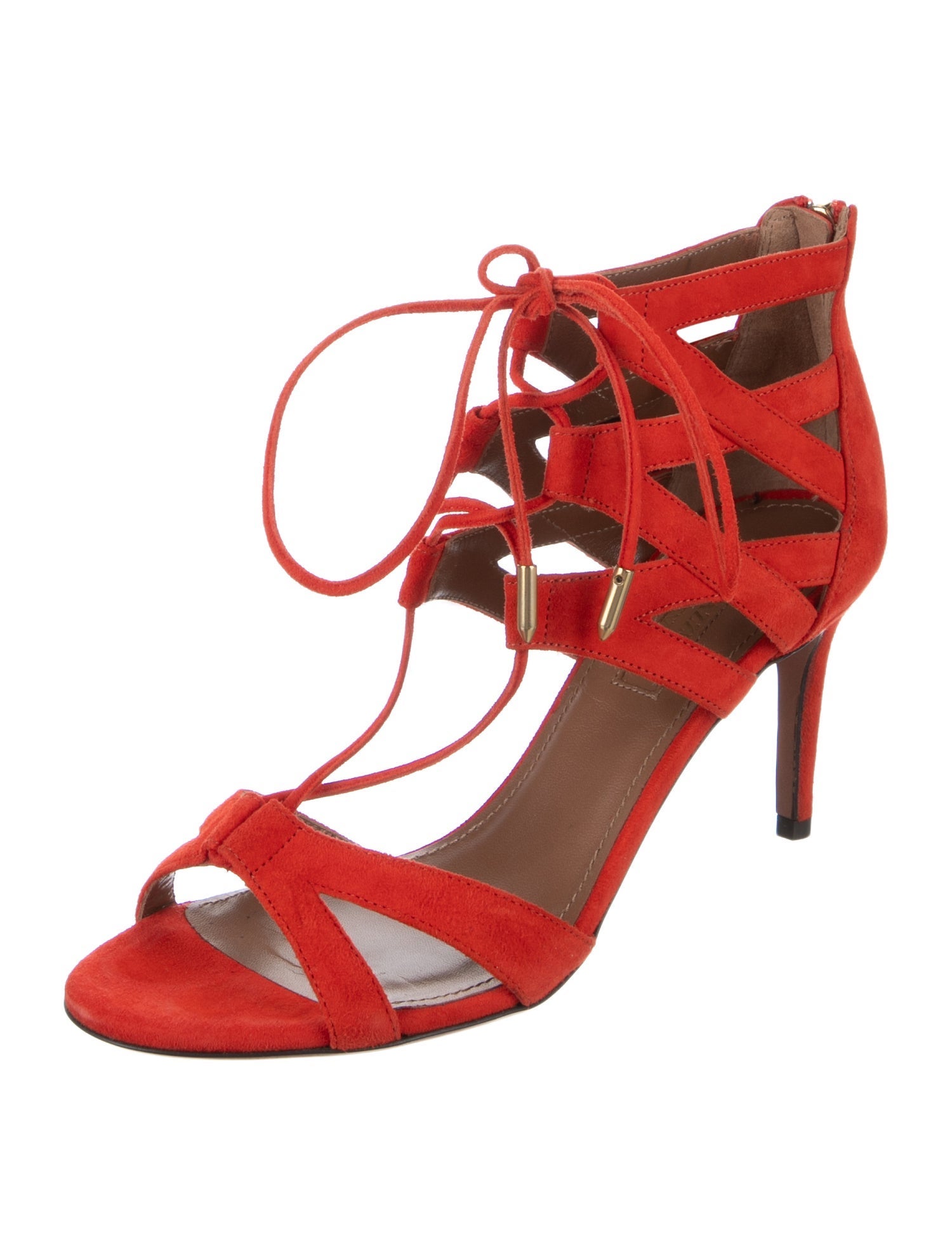 Aquazzura Suede T-Strap Pumps