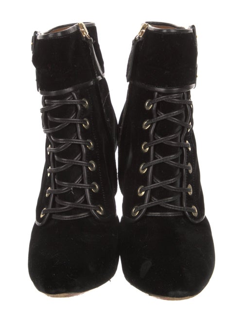Aquazzura Velvet Lace-Up Boots