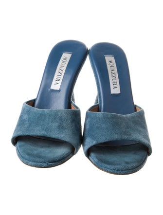 Aquazzura Suede Slides